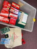 Hallmark collector club literature, pin, bag, Coca Cola Christmas ornaments
