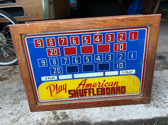 American shuffleboard score board