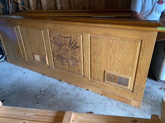 Oak bar with foot rests