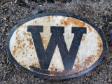 Cast iron rail road sign