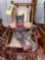 Antique child's platform rocker and doll