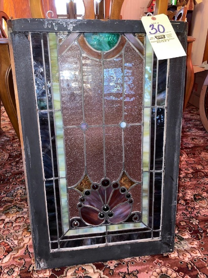 Lead stained-glass window, 21 x 32