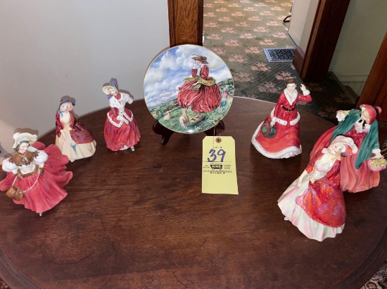 6 Royal Doulton figures and plate