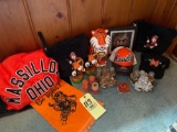 Massillon tiger memorabilia, jacket, hats, towel, decor items