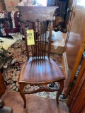 Plank bottom chair with inlay top