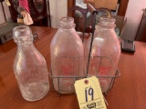 Thatchers Dairy, Isalys milk bottles with holder