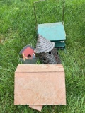 Birdhouses and bird feeder