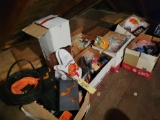 6 boxes of Halloween and fall decor, pillows