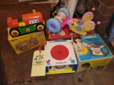 Sifo take-apart tractor, Playskool musical TV phonograph, pony chime