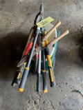 Garden stool, loppers and pruners