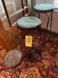 Pair of parlor stools and youth chair