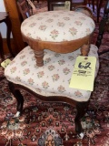 Pair of foot stools with matching upholstery