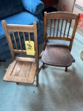 Pair of vintage youth folding chairs