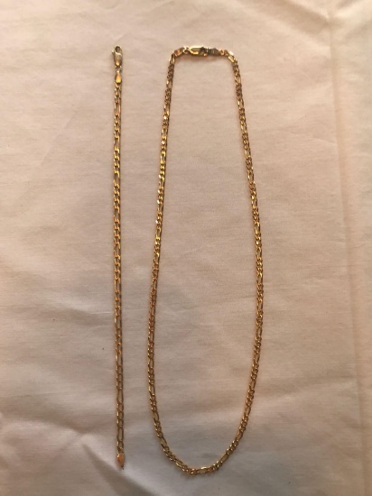 14K men's bracelet and necklace