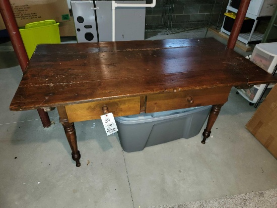Vintage Innkeepers Table with Two Drawers