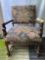 Antique Tudor style arm chair w/ mermaid carved girl & boy on arms, 38