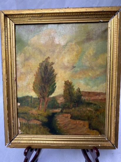 Original oil on canvas 9.75 " by 11 " frame size.