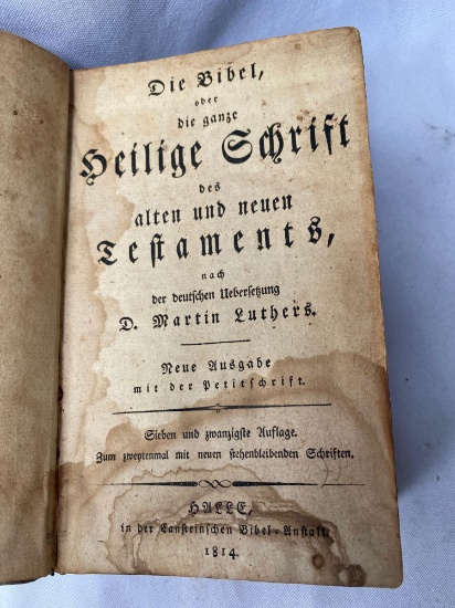 1814 Bible in German.
