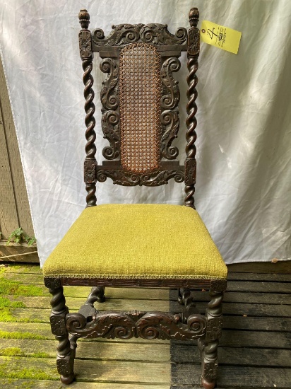 18th Century carved Jacobean chair, 46" tall.