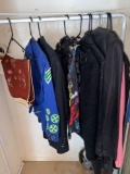 Clothing & metal rack.