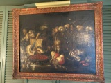 Antique oil on canvas, fruit still, could not find artist signature.