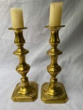 Pair Victorian push up candle sticks, 19.5