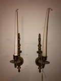 Brass candle sconces, pair.