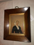 Early American Miniature Hand Painted Portrait Signed Kennedy - Antique with Original Frame