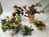 Carlton Ware vase, beaded flowers.