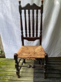 Antique rush seat chair, 44.5