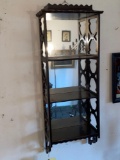 Mahogany mirrored back wall shelf, 10.5 x 30