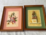 Pair of framed floral, 19.5