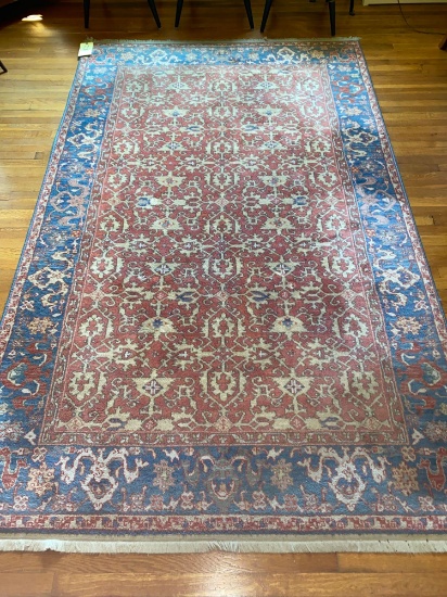 Karastan Ushak "Williamsburg" wool pile rug, 5.8 x 8.11 size.