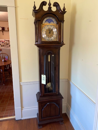 West Germany made Ethan Allen grandfather clock, 85" tall.