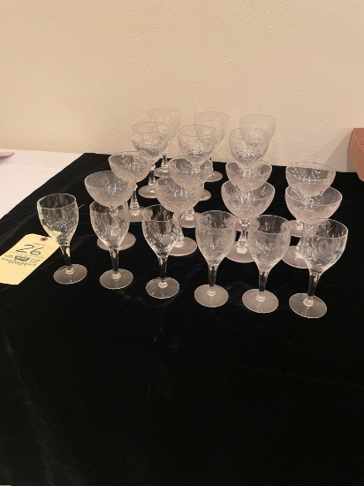 Princess Grace Pattern Etched Stemware