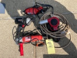 Milwaukee Reversing Drill and Sander Grinder, Heat Gun and Drill