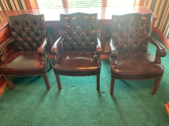 (3) Leather Chairs