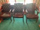 (3) Leather Chairs
