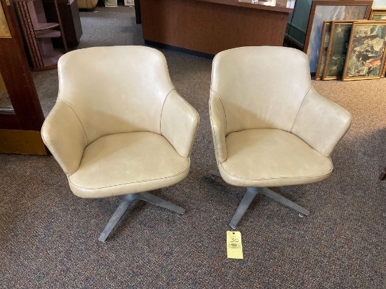 (2) Leather Swivel Chairs