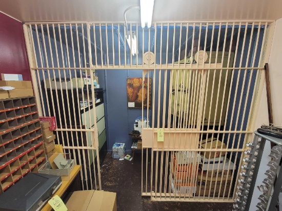Barred Bank Cage with Sliding Door