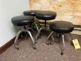 (4) Leather Stools