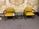 (2) Mid-Century Modern Chairs and End Table