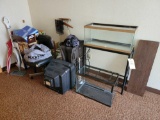 Fish Tanks, Luggage, Chair, Contents in Corner