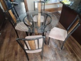 Glass-Top Table and 4 Chairs