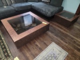 Matching Glass-Top Coffee Table and Side Table