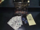 Assorted Paper Money and Coins, Mini Pennies