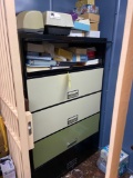 5-Drawer Metal Cabinet and Contents