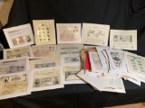 Reproduction stamps from Bureau of Engraving & American Numismatic Assoc.