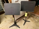 Pair metal sheet music stands.