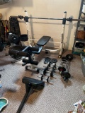 Mpex Powerhouse Olympic Style Bench Press with Bar and 358 Pounds of Steel Plate